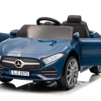 Coche para niños Mercedes CLS350 12v, asiento polipiel, ruedas goma, rc, batería litio, azul - INDA1194-AT